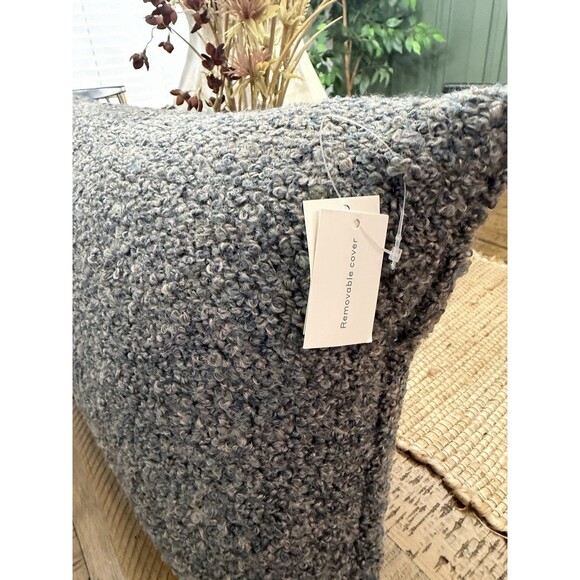 Textured Boucle Lumbar Decorative Throw Pillow Dark Gray - Casaluna NEW - Picture 2 of 9